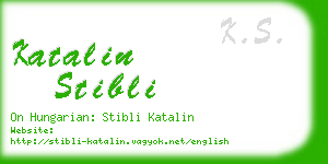 katalin stibli business card